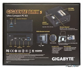 Внешний вид: Gigabyte Brix (GB-BXi3H-5010) mini kompüteri Gigabyte Brix (GB-BXi3H-5010) mini kompüteri