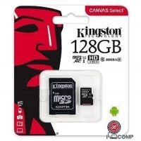microSDXC Kingston Canvas Select 10 UHS-I U1 128GB + SD adapter (SDCS/128GB)