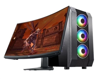 iComp Dark Planet Gaming PC & Dell Cuved Monitor