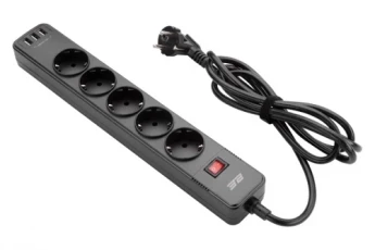 Внешний вид: 2E SP515M2USBBK Elektrik şəbəkə filteri 2E SP515M2USBBK Elektrik şəbəkə filteri