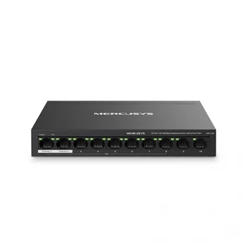 Внешний вид: Mercusys MS110CMP 8-Port 10/100 Mbps + 2-Port Gigabit Desktop Switch with 8-Port PoE+ Mercusys MS110CMP 8-Port 10/100 Mbps + 2-Port Gigabit Desktop Switch with 8-Port PoE+