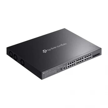 Внешний вид: Omada SG5428XMPP 24-Port Gigabit Stackable Lite L3 Managed PoE++ Switch with 4× 10G Slots Omada SG5428XMPP 24-Port Gigabit Stackable Lite L3 Managed PoE++ Switch with 4× 10G Slots
