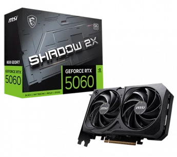 Внешний вид: MSI GeForce RTX™ 5060 8G Shadow 2X OC 8GB 128bit MSI GeForce RTX™ 5060 8G Shadow 2X OC 8GB 128bit