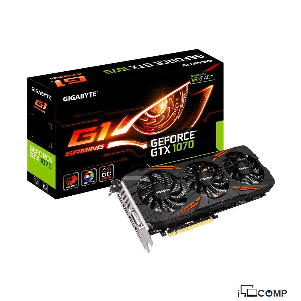 Gigabyte GeForce® GTX 1070 G1 Gaming (GV-N1070G1 GAMING-8GD) 8 GB 256 bit