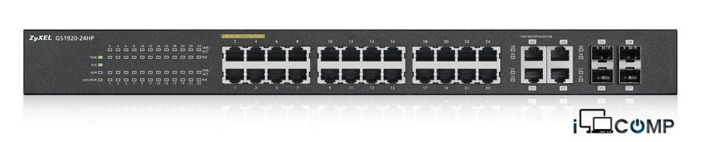 ZyXEL GS1920-24HP (24 port) PoE kommutator