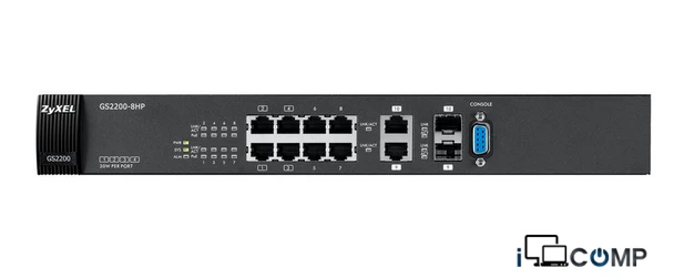 ZyXEL GS2200-8HP Idareolunan Gigabit kommutator