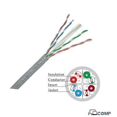 VCOM CAT 6 UTP CABLE 305m | Grey (NC-614-305.0)