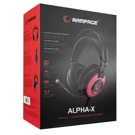 Rampage SN-RW66 Alpha-X Red Gaming Headset