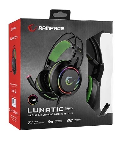 Rampage RM-K25 Lunatic Pro Green Gaming Headset