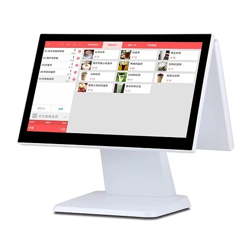 Ocom Pos-1516 White Dual Screen AiO Pos Machine