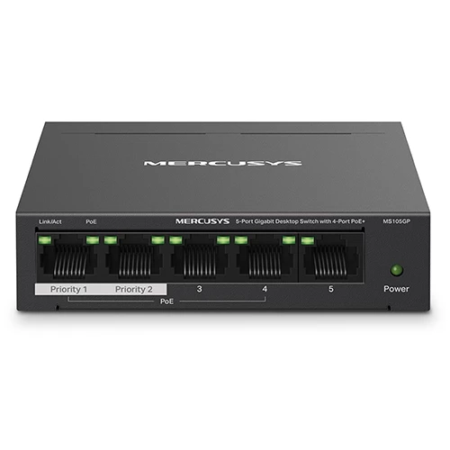 Mercusys MS105GP 5-Port Gigabit Desktop Switch with 4-Port PoE+