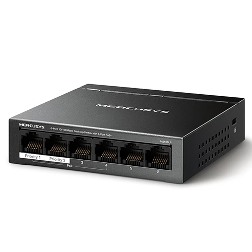 Mercusys MS106LP 6-Port 10/100Mbps Desktop Switch with 4-Port PoE+