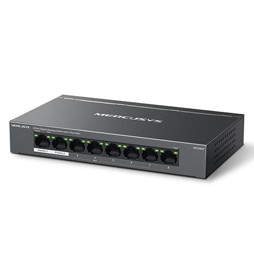 Mercusys MS108GP 8-Port Gigabit Desktop Switch with 7-Port PoE+
