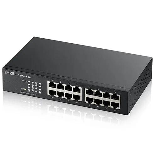 Zyxel GS1100-16 (GS1100-16-EU0103F) 16-Port Gigabit Unmanaged PoE Switch