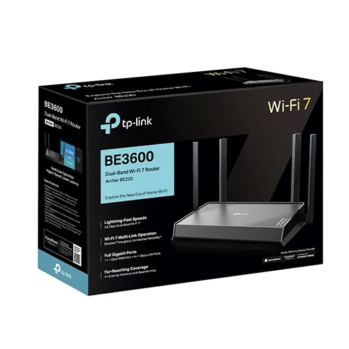 TP-Link Archer BE220 AX3000 BE3600 Dual-Band Wi-Fi 7 Router