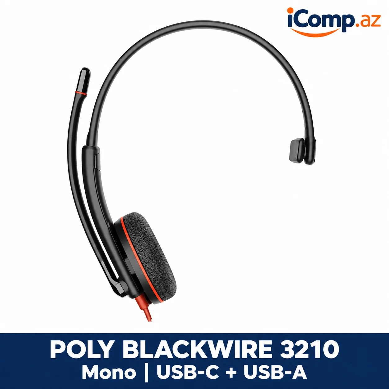 Poly Blackwire 3210 (8X214AA) USB-C Mono Qulaqliq