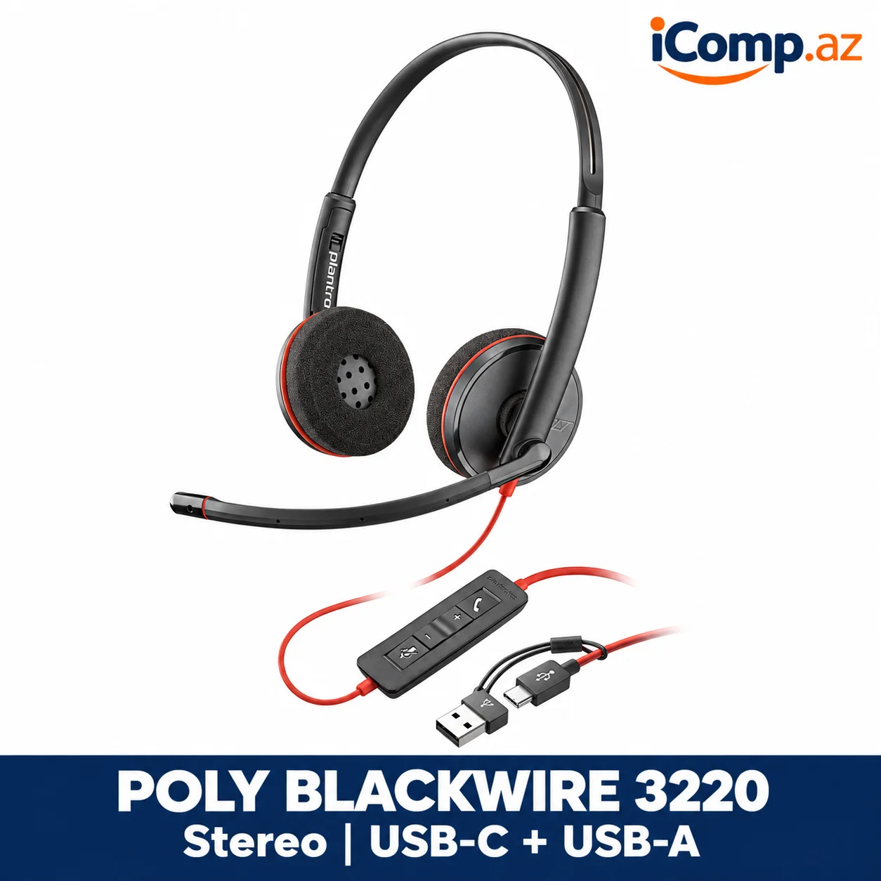 Poly Blackwire 3220 (8X228AA) USB-C Stereo Qulaqliq