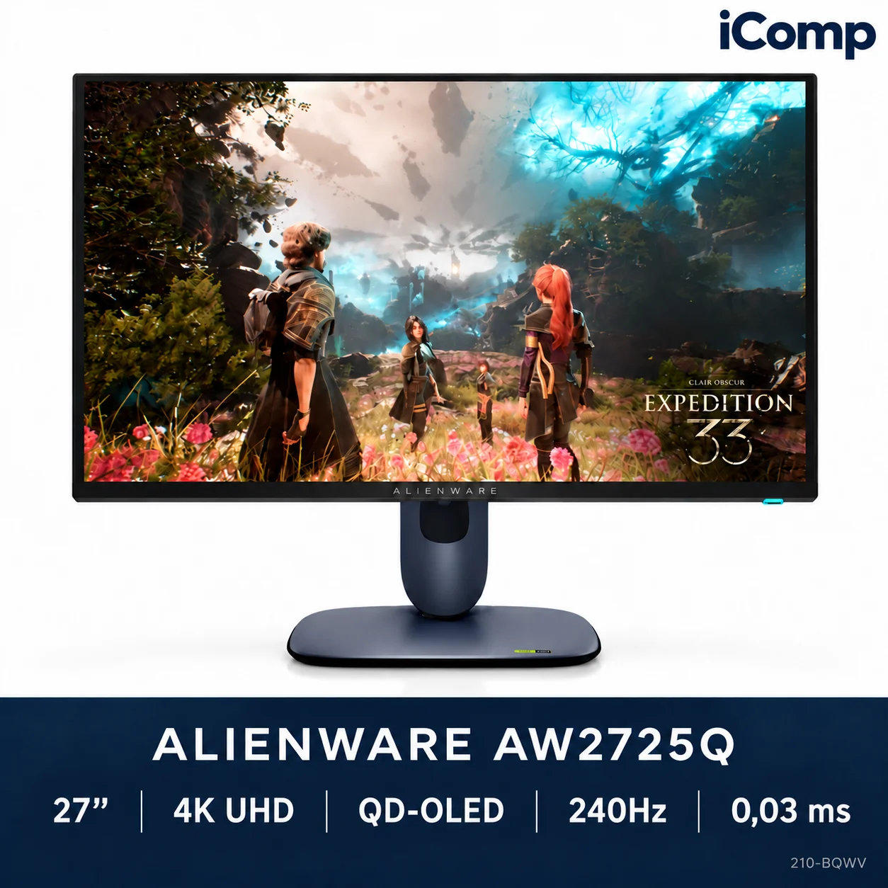 Dell Alienware AW2725Q 27-inch 4K QD-OLED 240Hz Gaming Monitor (210-BQWV)