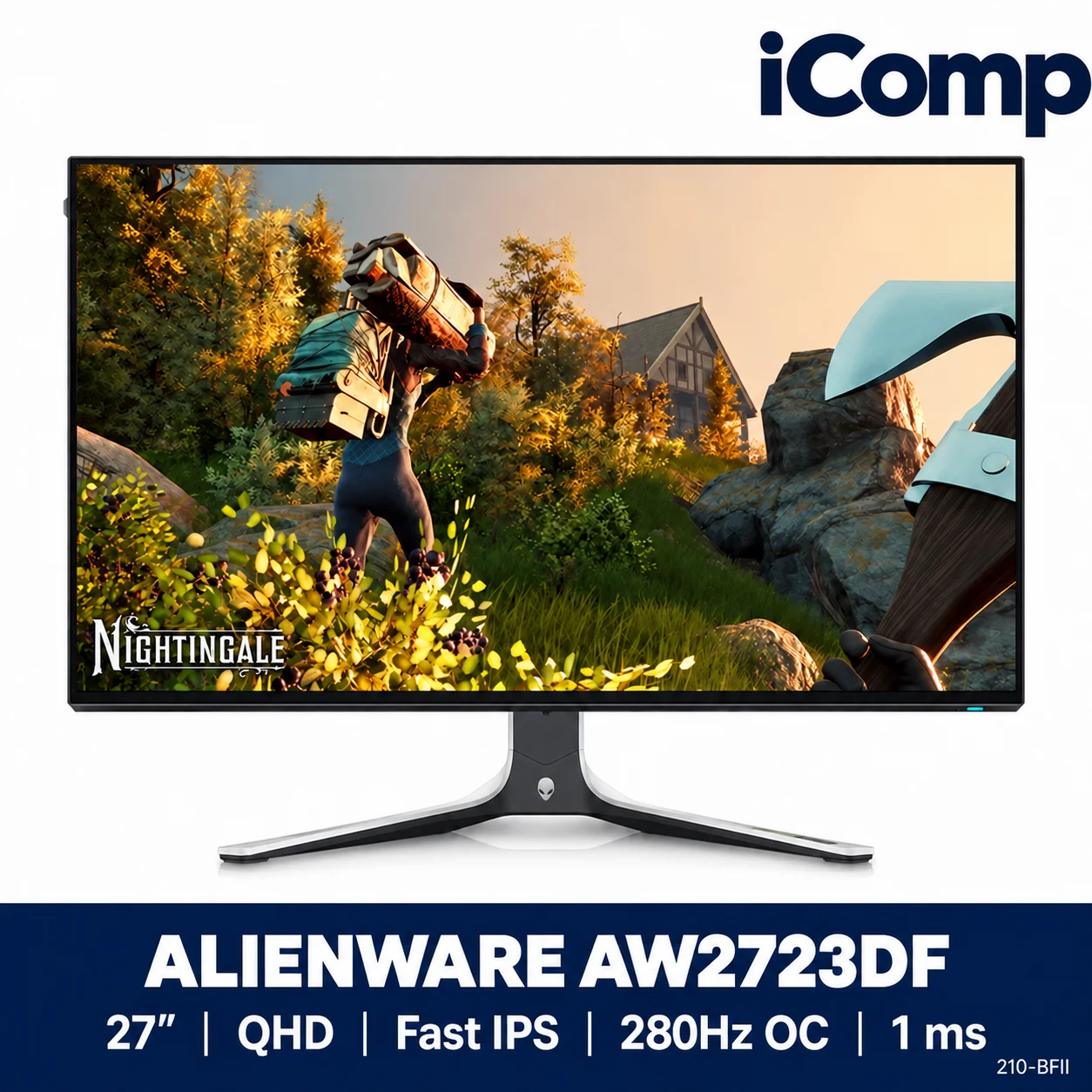 Dell Alienware AW2723DF 27-inch QHD Fast IPS 240Hz / 280Hz OC Gaming Monitor (210-BFII)