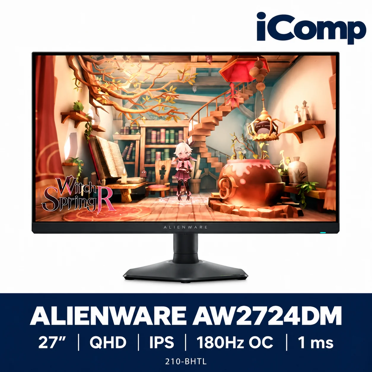 Dell Alienware AW2724DM 27-inch QHD Fast IPS 165Hz / 180Hz OC Gaming Monitor (210-BHTL)