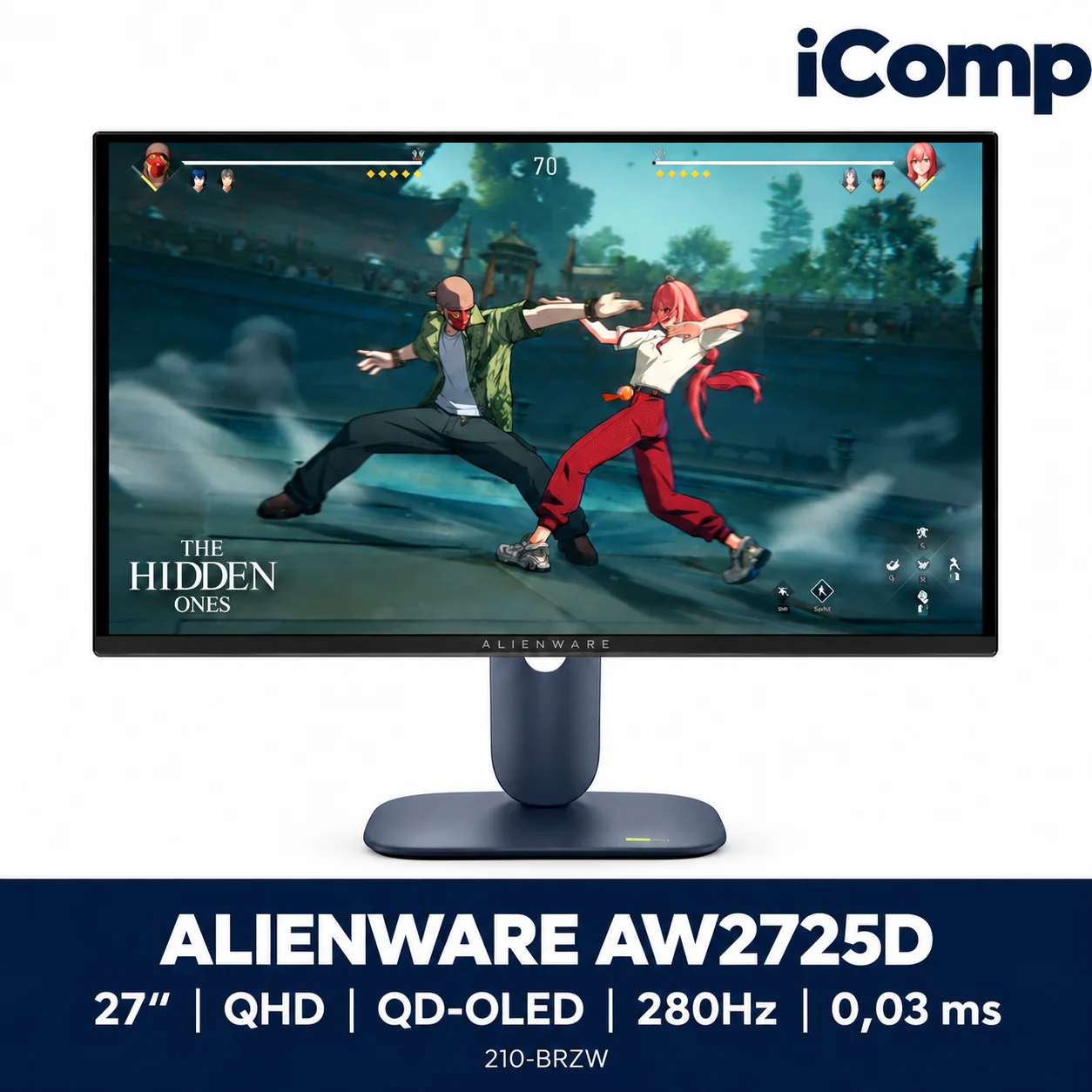 Dell Alienware AW2725D 27-inch QHD QD-OLED 280Hz Gaming Monitor (210-BRZW)
