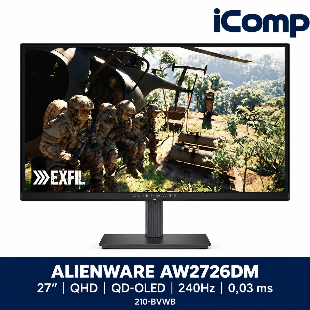 Dell Alienware AW2726DM 27-inch QHD QD-OLED 240Hz Gaming Monitor (210-BVWB)