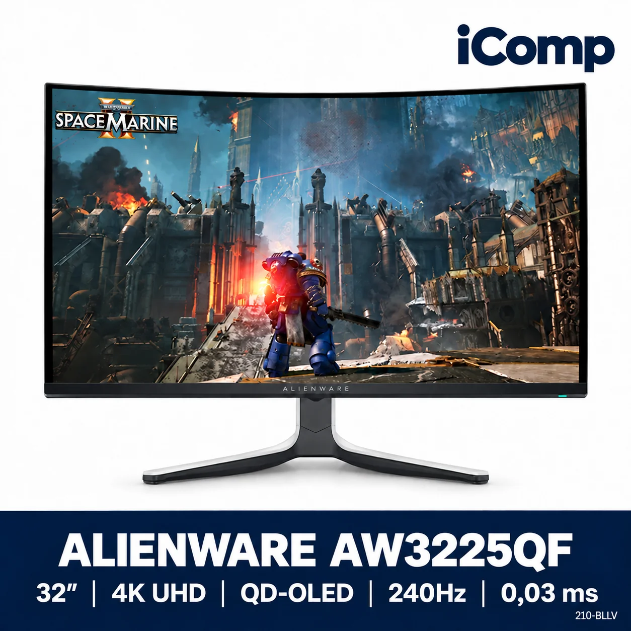 Dell Alienware AW3225QF 31.6-inch 4K UHD QD-OLED 240Hz Curved Gaming Monitor (210-BLLV)
