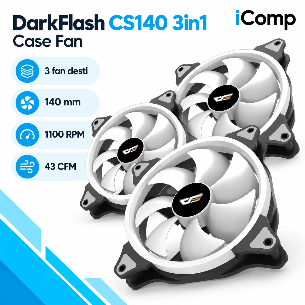 DarkFlash CS140 3in1 Case Fan