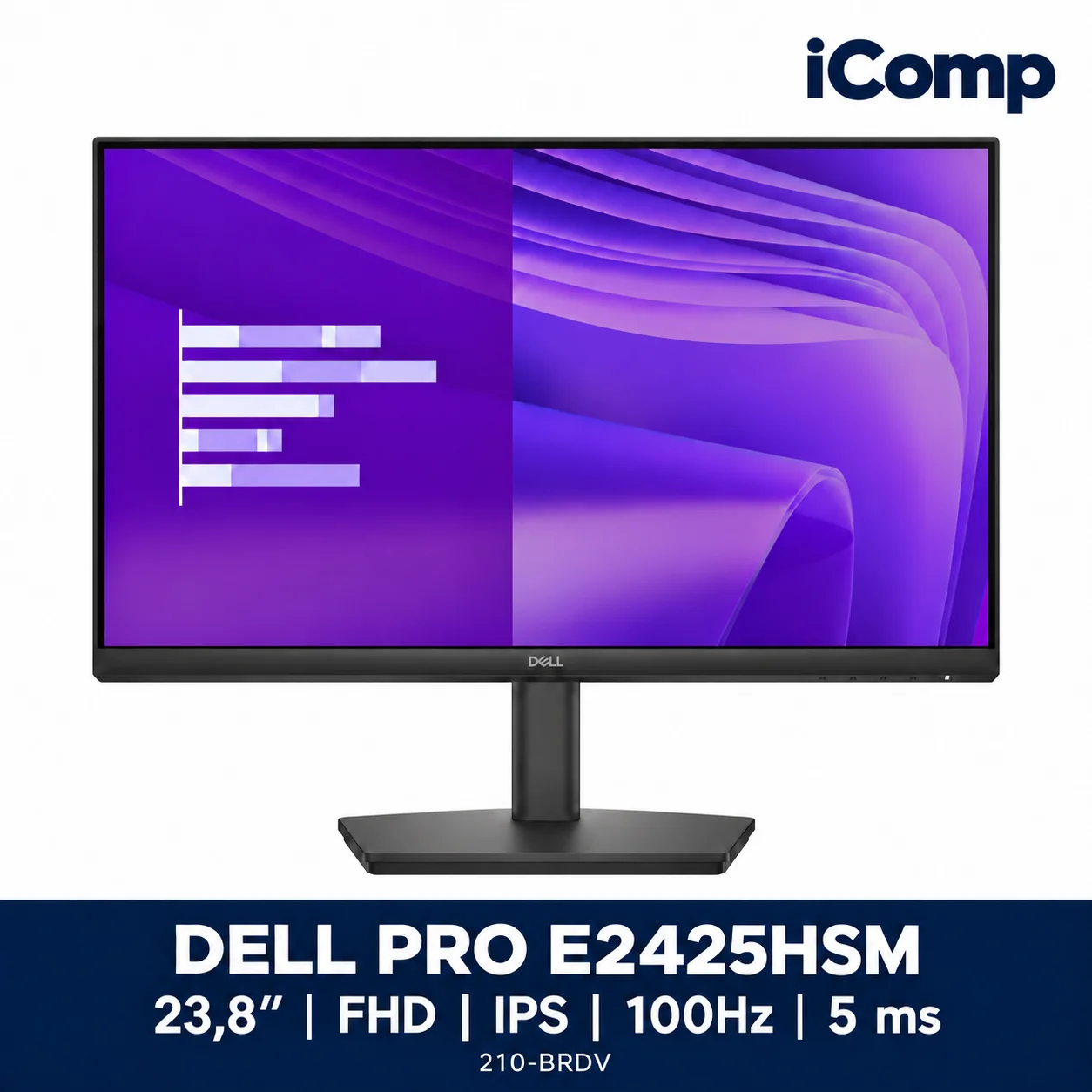 Dell Pro E2425HSM 23.8-inch FHD IPS 100Hz Adjustable Stand Monitor (210-BRDV)