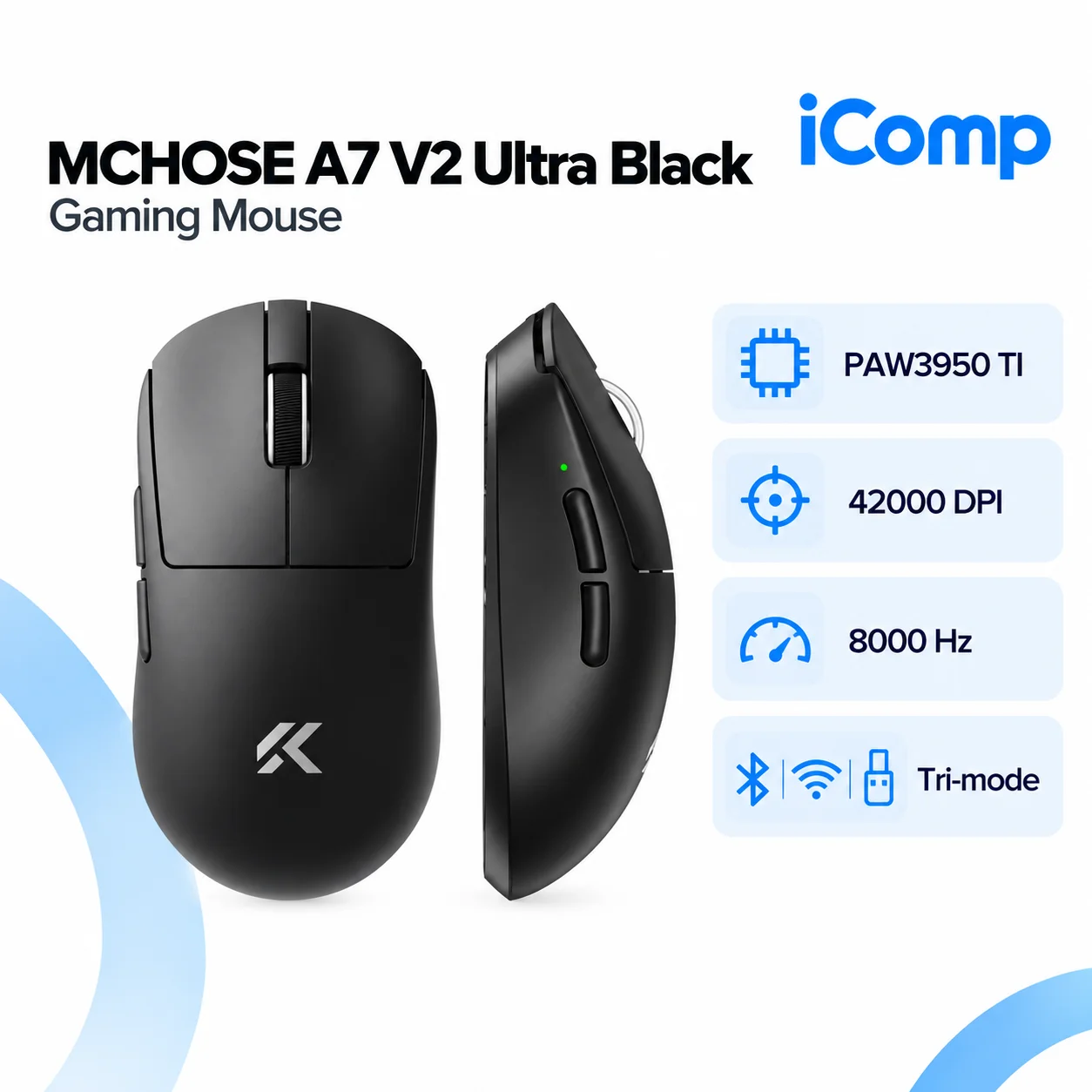 MCHOSE A7 V2 Ultra Black Gaming Mouse