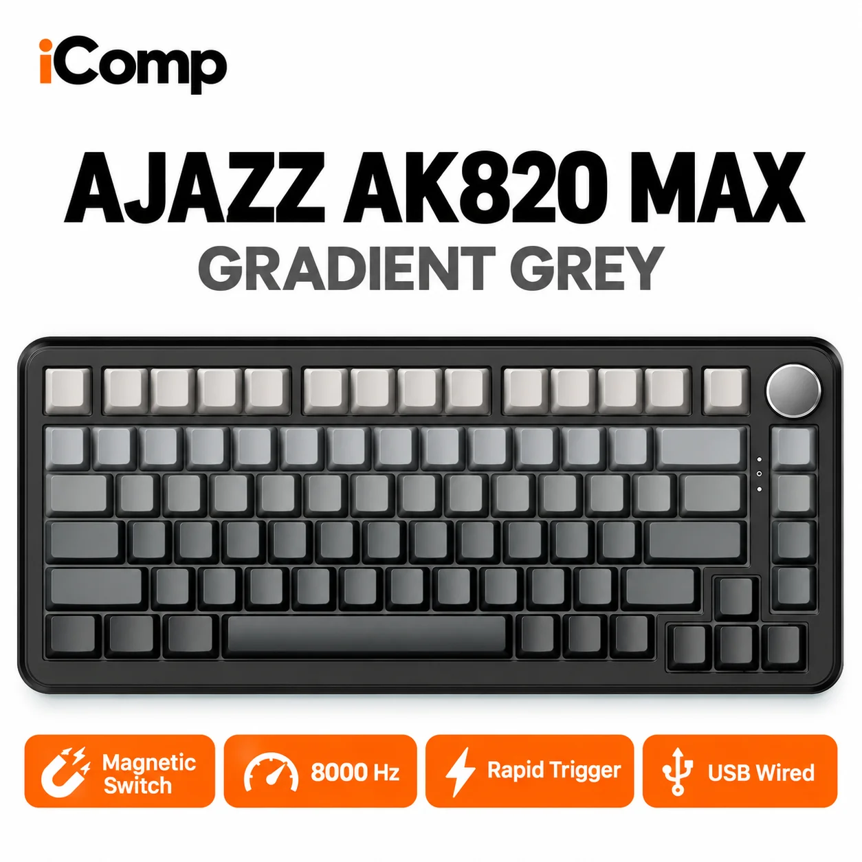 Ajazz AK820 Max Gradient Grey Gaming Keyboard