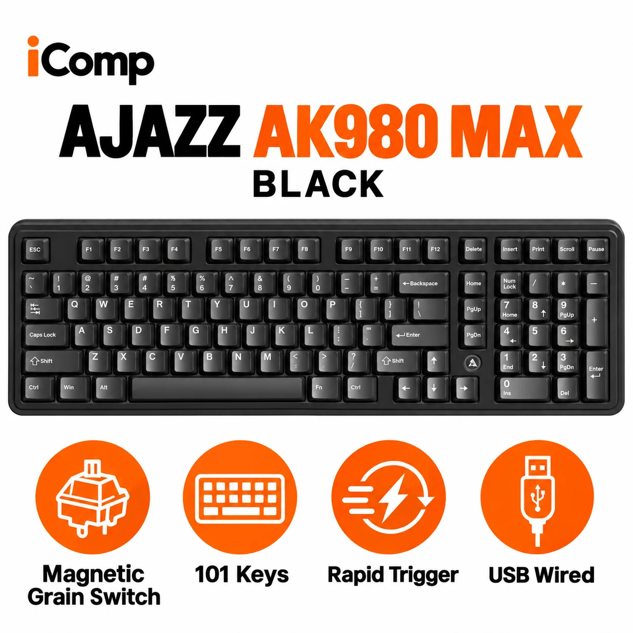 Ajazz AK980 Max Black Gaming Keyboard