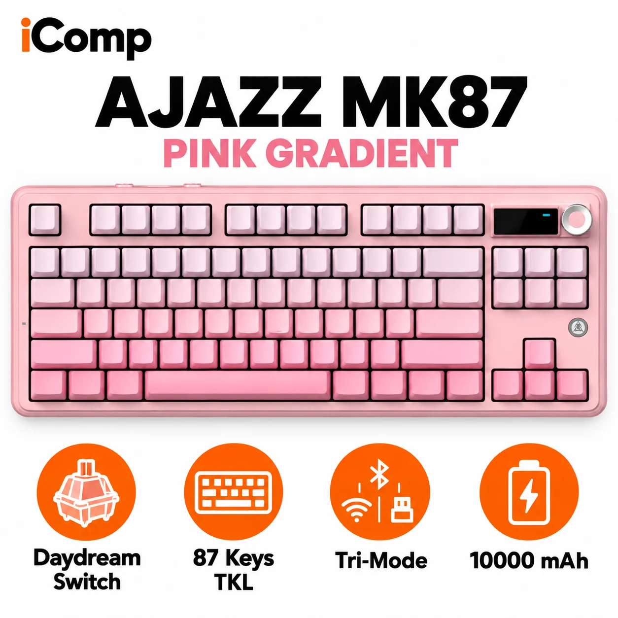 Ajazz MK87 Pink Gradient Gaming Keyboard