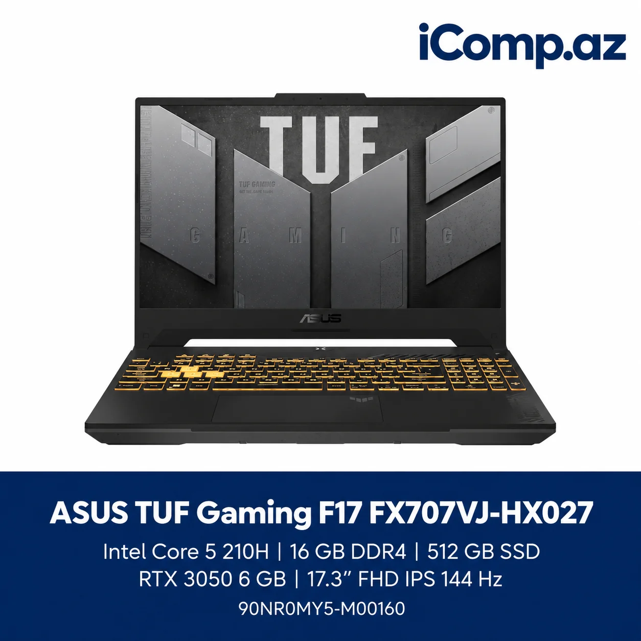 ASUS TUF Gaming F17 FX707VJ-HX027 (90NR0MY5-M00160) Gaming Laptop