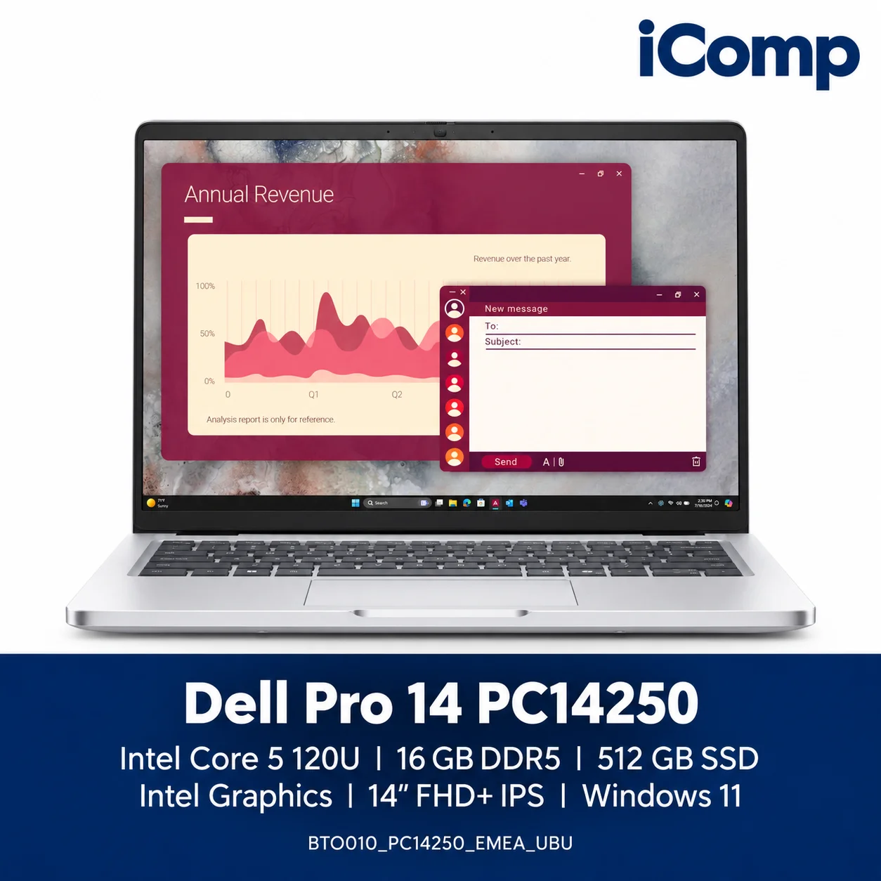 Dell Pro 14 PC14250 Core 5 120U (BTO010_PC14250_EMEA_UBU) Laptop