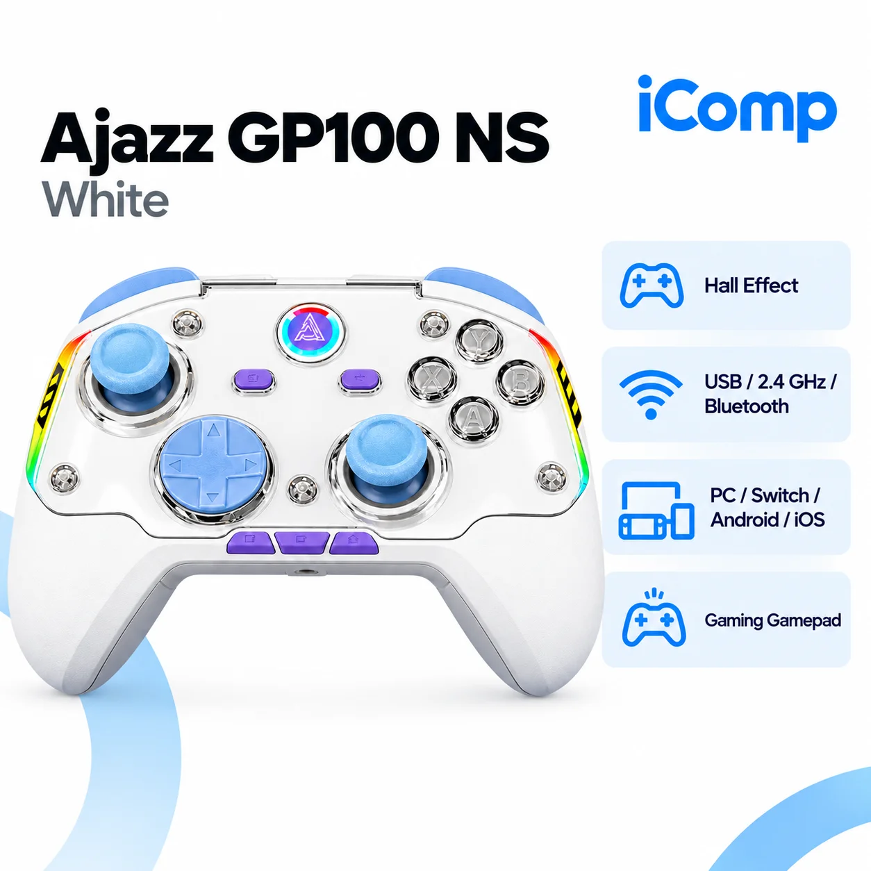 Ajazz GP100 NS White Gaming Gamepad