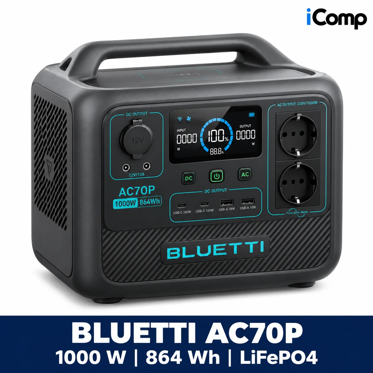 BLUETTI AC70P 1000W 864Wh Enerji Stansiyasi