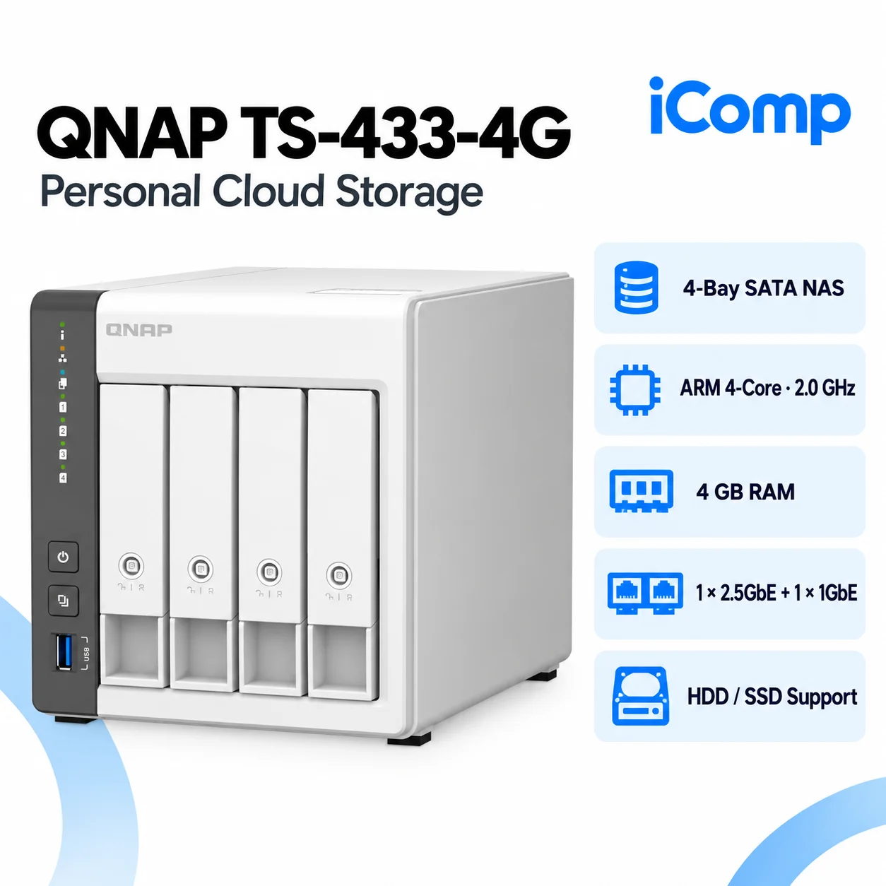 QNAP TS-433-4G Personal Cloud Storage