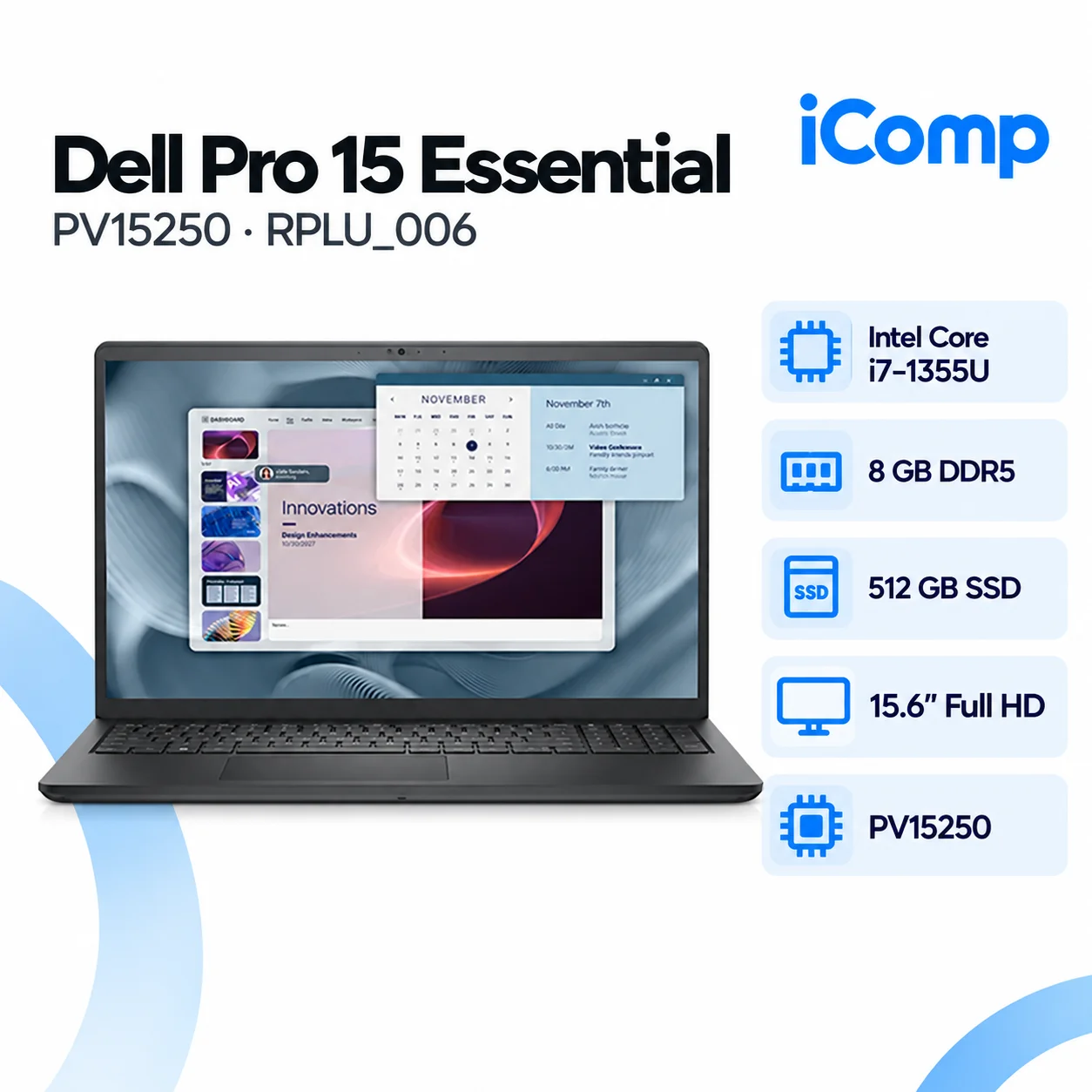 Dell Pro 15 Essential PV15250 (PV15250_RPLU_006_P_UBU_AZ) Notebook