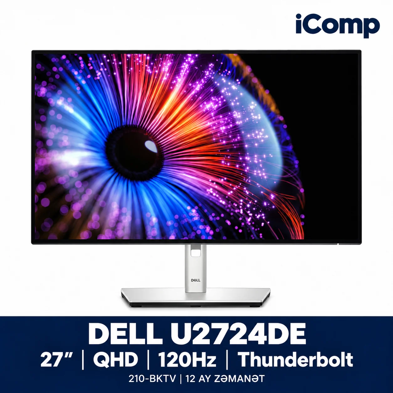 Dell UltraSharp U2724DE 27-inch QHD IPS Black 120Hz Thunderbolt Hub Monitor