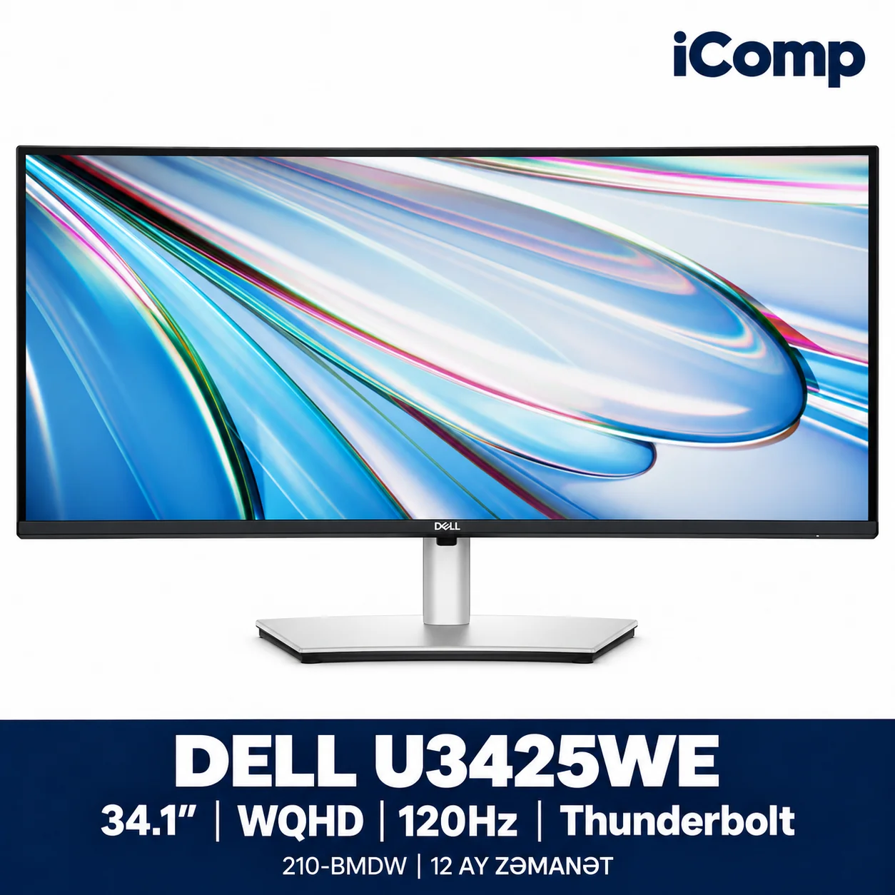 Dell UltraSharp U3425WE 34-inch WQHD IPS Black 120Hz Curved Thunderbolt Hub Monitor