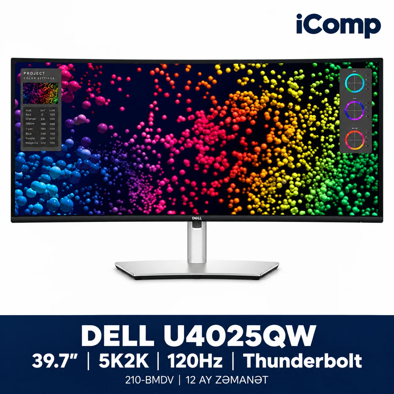 Dell UltraSharp U4025QW 40-inch 5K2K IPS Black 120Hz Curved Thunderbolt Hub Monitor