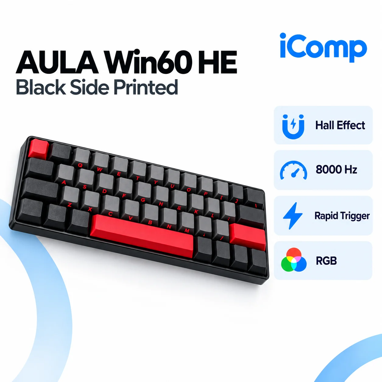 AULA Win60 HE Black Side Printed Gaming Keyboard