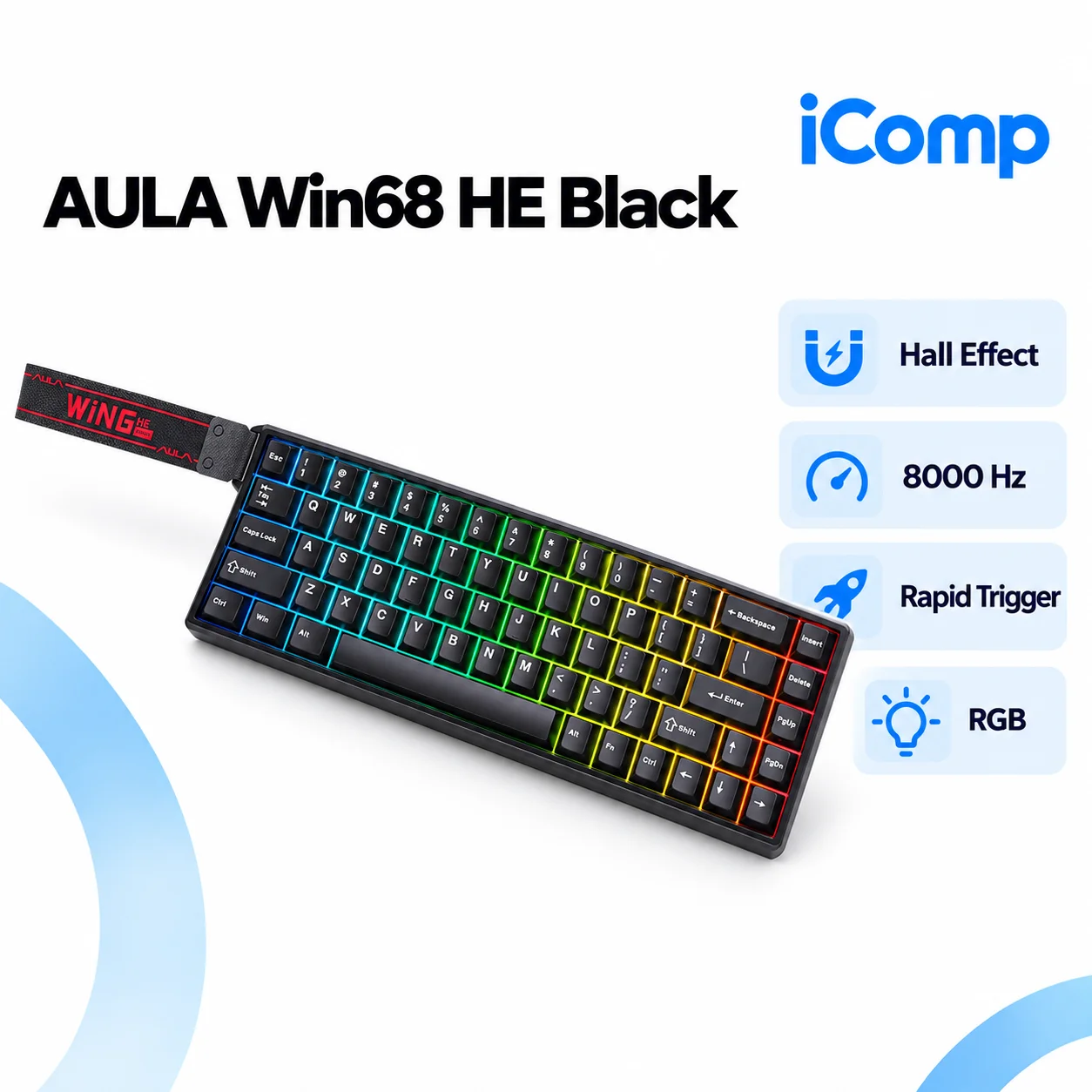 AULA Win68 HE Black Gaming Keyboard