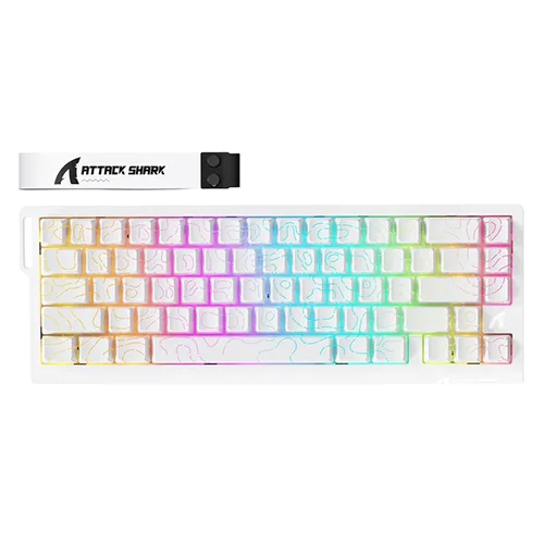 Attack Shark X68 Pro HE White-Contour Line Gaming Keyboard