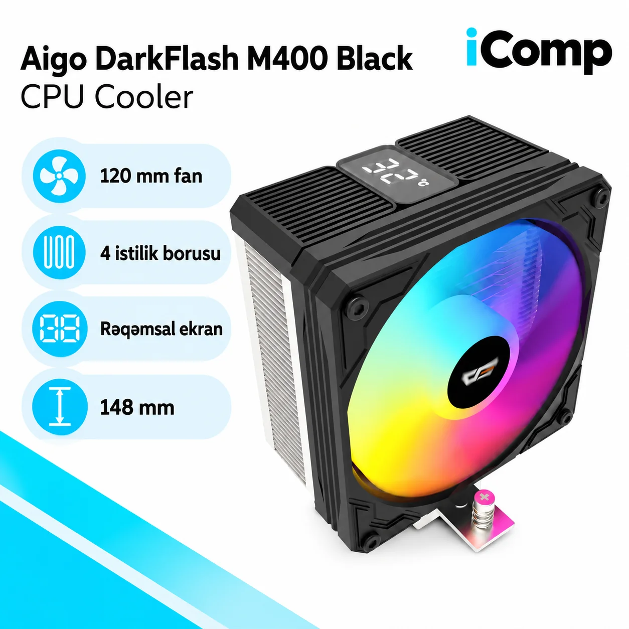 Aigo DarkFlash M400 Black CPU Cooler