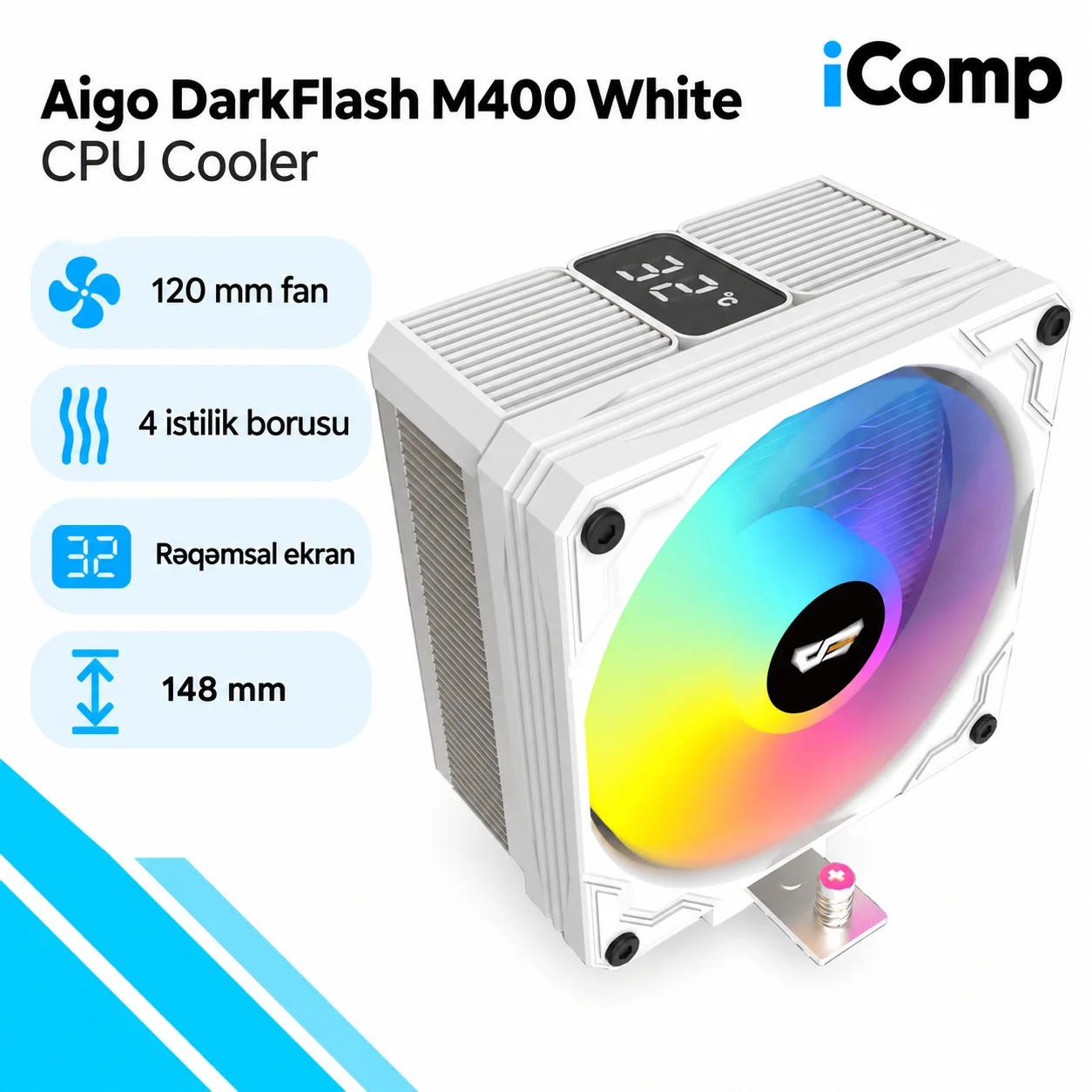 Aigo DarkFlash M400 White CPU Cooler