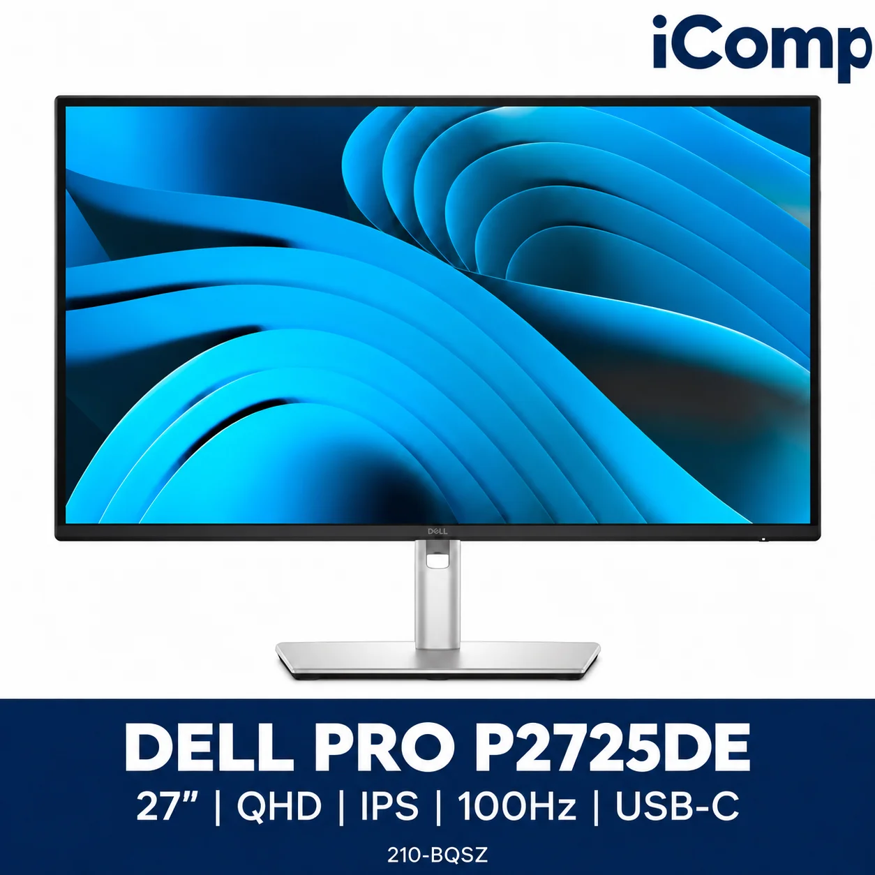 Dell Pro P2725DE 27-inch QHD IPS 100Hz USB-C Hub Monitor (210-BQSZ)