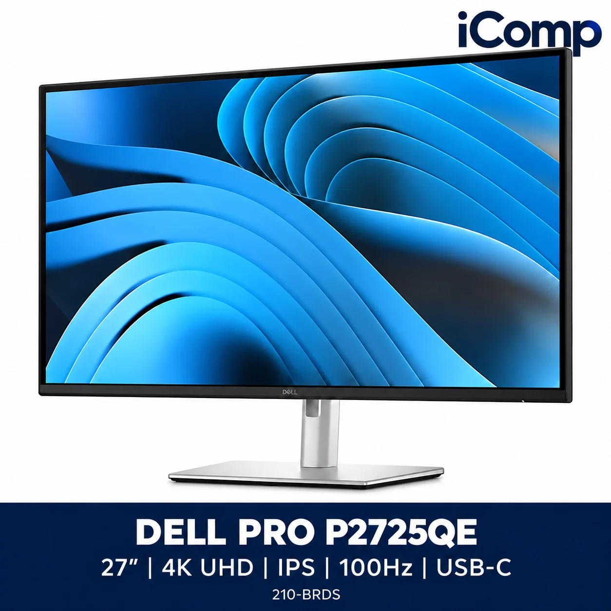 Dell Pro P2725QE 27-inch 4K UHD IPS 100Hz USB-C Hub Monitor (210-BRDS)
