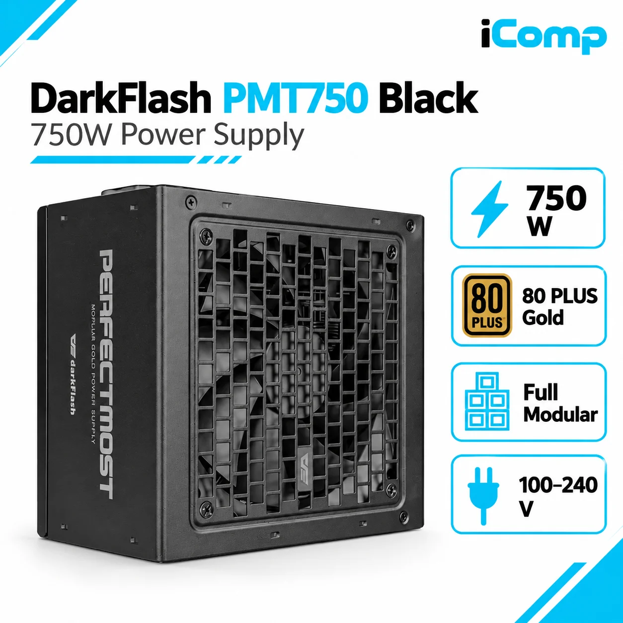 DarkFlash PMT750 Black 750W Gold Power Supply